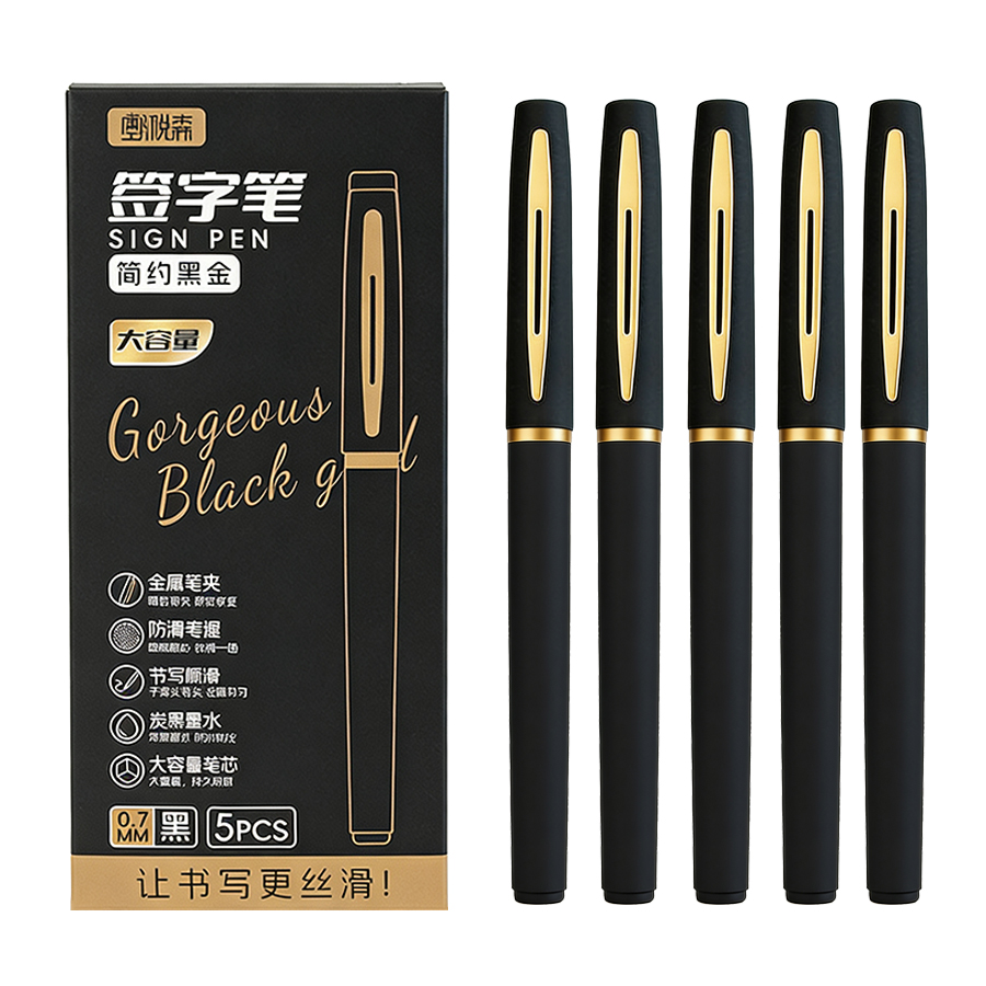 Stationery Supplies Business - 5 개/갑 대용량 젤 펜 0.5/0.7/1.0mm