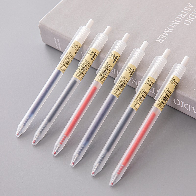 Stationery Supplies Business - 6/10Pcs 0.5mm 개폐식 젤 펜 세트