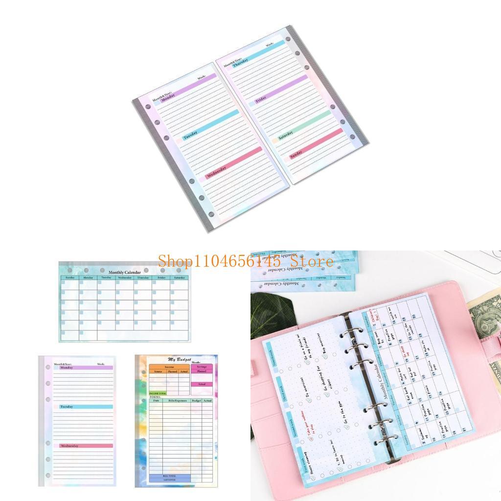 Planner Weekly Budget - 루즈 리프 리필 용지, 줄지 있는