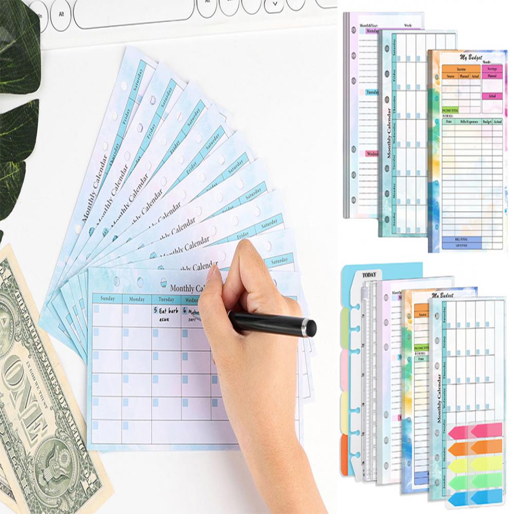 Planner Weekly Budget - 다채로운 월별 주간 플래너, 달력 삽입,
