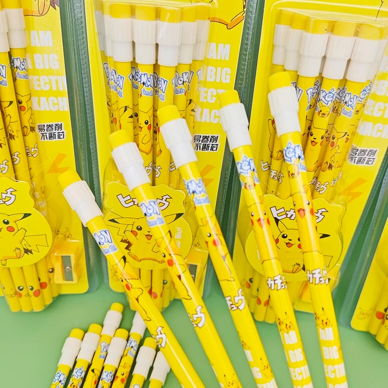 12pcs 포켓몬 연필 지우개 연필깎이 포함 귀여운 피 - Office Supply Office Stationery Items 리뷰 및 가격