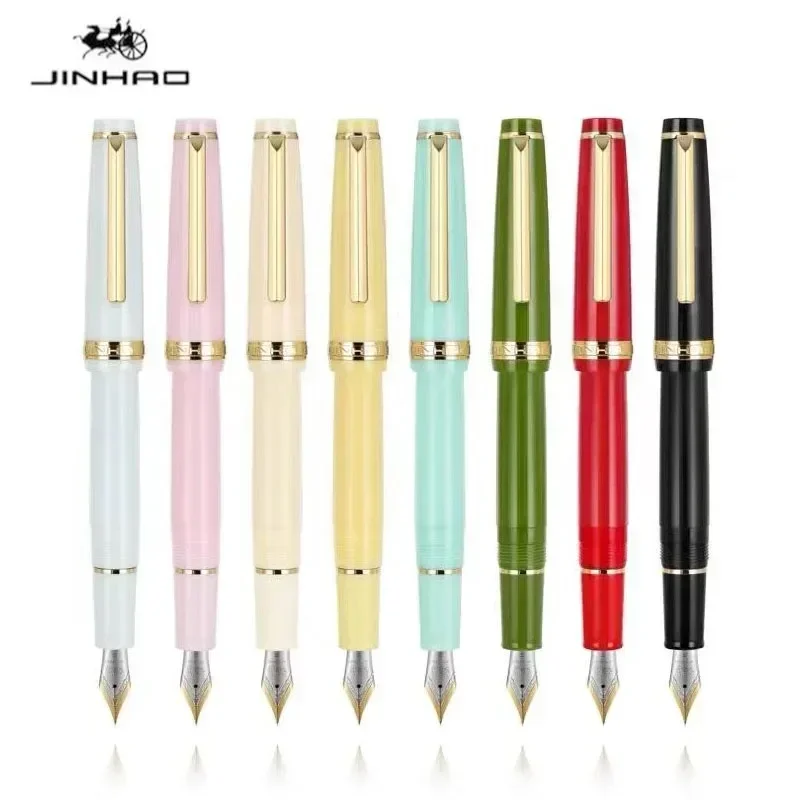 Jinhao 82 만년필 럭셔리 투명 펜 스핀 골든 E - Stationery Supplies Business 리뷰 및 가격