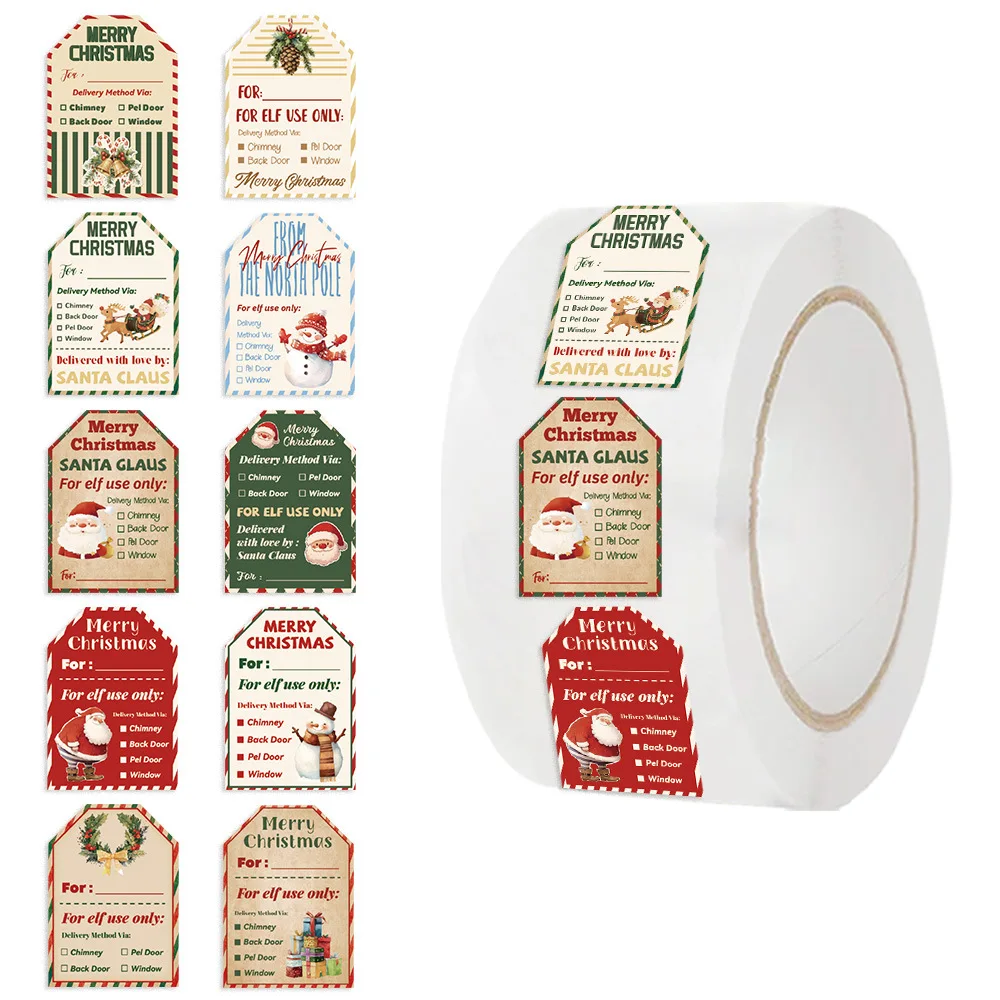 500Pcs 크리스마스 스티커 롤, 산타 엘프 배달 태 - Label Printer Tape 리뷰 및 가격