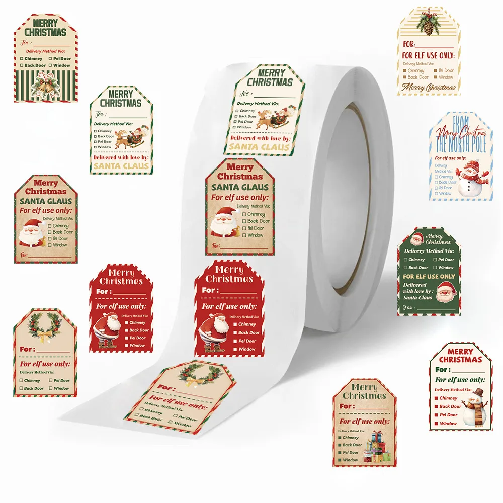 500Pcs 크리스마스 스티커 롤, 산타 엘프 배달 태 - Label Printer Tape 리뷰 및 가격