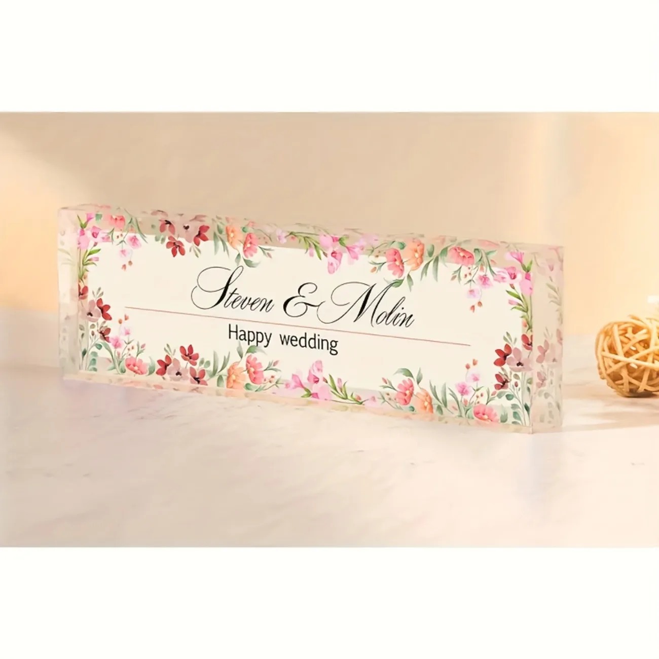 맞춤형 2D 아크릴 데스크 네임 플레이트, 화려한 꽃무 - Desk Name Plate 리뷰 및 가격